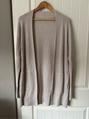 Lululemon Cashlu Sweater Wrap Light Beige M/L Long Cardigan